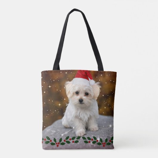 Tote Bag Chiot de Noël maltais (Dos)