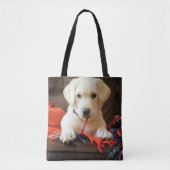 Tote Bag Chiot des images | de Getty sur un sofa (Devant)