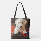 Tote Bag Chiot des images | de Getty sur un sofa (Dos)