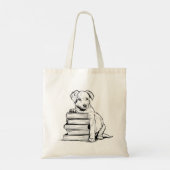 Tote Bag Chiot et livres (Dos)