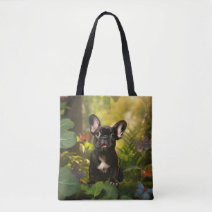 Tote Bag 🐶 💗 chiot français doux dans une jungle
