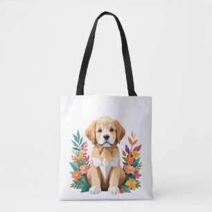 Tote Bag Chiot Jouer adorable Amusant Colorful Animal joyeu