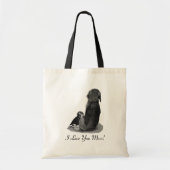 Tote Bag chiot noir et blanc beagle bouddin maman chien (Devant)