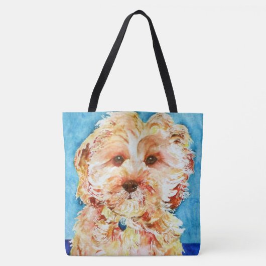 Tote Bag Chiot "Ollie" de Cavapoo. (Devant)