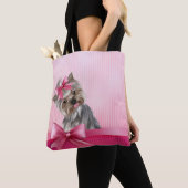 Tote Bag Chiot rose de princesse Yorkie de Yorkshire (De près)