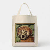 Tote Bag Chiot roux à revêtement doux avec visage mouillé (Dos)