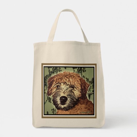 Tote Bag Chiot roux à revêtement doux avec visage mouillé (Dos)