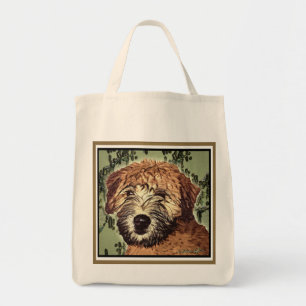 Tote Bag Chiot roux à revêtement doux avec visage mouillé