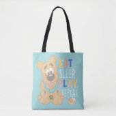 Tote Bag Chiot Scooby-Doo "Mange, Dors, Joue, Répète" (Devant)