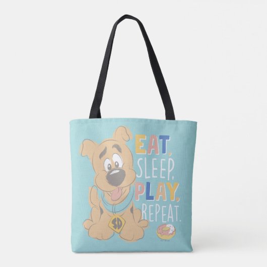 Tote Bag Chiot Scooby-Doo "Mange, Dors, Joue, Répète" (Dos)