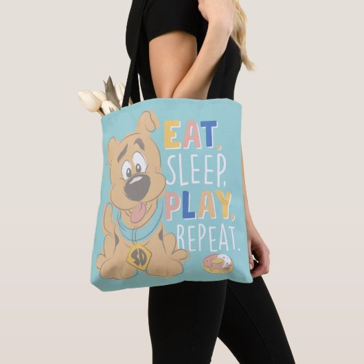 Tote Bag Chiot Scooby-Doo "Mange, Dors, Joue, Répète" (De près)