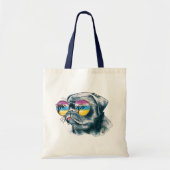 Tote Bag Chiot tropical d'aquarelle (Devant)