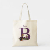 Tote Bag Chiots Beagle Papillons Monogramme Initiale B Nom  (Dos)