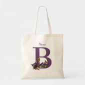 Tote Bag Chiots Beagle Papillons Monogramme Initiale B Nom  (Devant)
