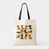 Tote Bag Chiots Dans Différentes Poses (Dos)
