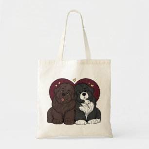 Tote Bag Chiots de Terre-Neuve câlins