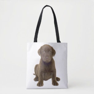 Tote Bag Chiots Labrador au Chocolat