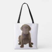 Tote Bag Chiots Labrador au Chocolat (Dos)