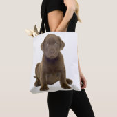 Tote Bag Chiots Labrador au Chocolat (De près)