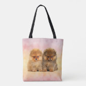 Tote Bag Chiots mignons de Pomeranian (Dos)
