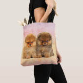 Tote Bag Chiots mignons de Pomeranian (De près)