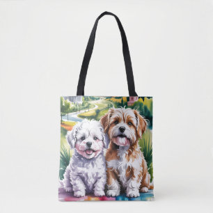 Tote Bag Chiots mignons et duveteux dans le parc de la vill
