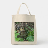 Tote Bag Chipmunk Eating And Collecting In The Garden Photo (Dos)
