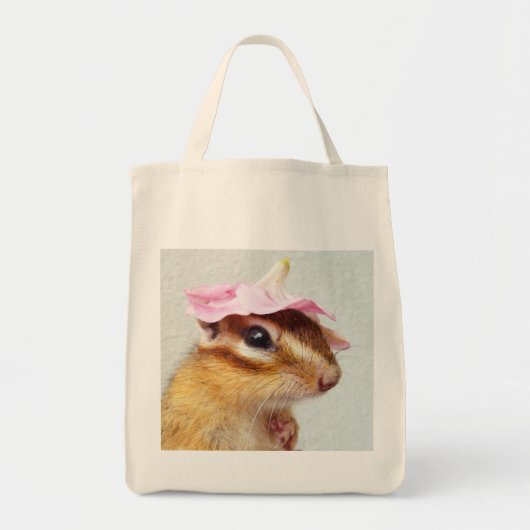 Tote Bag Chipmunk wears flower hat (Devant)