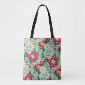 Tote Bag Chiyogami Camellias rouge et blanc Motif (Devant)