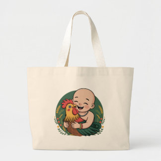 Tote bag | Chloe Baby knuffelt de haan