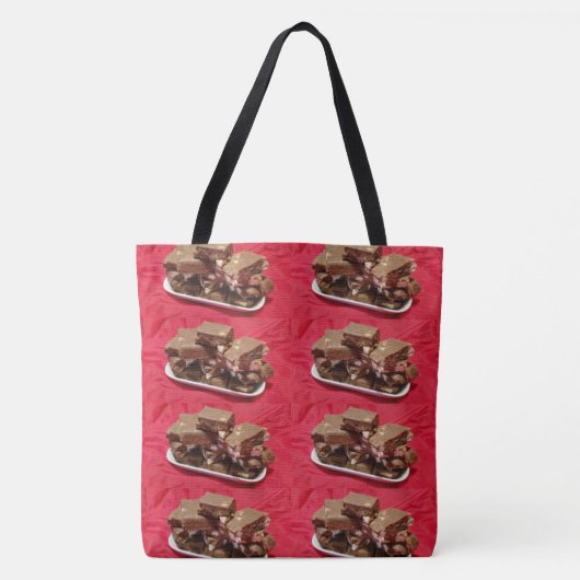 Tote Bag Chocolat Cherry Marshmallow Fudge Sur Une Plaque (Devant)
