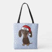 Tote Bag Chocolat Dachshund Père Noël Noël Chien vacances (Dos)