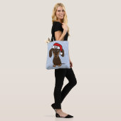 Tote Bag Chocolat Dachshund Père Noël Noël Chien vacances (Sur le modèle)