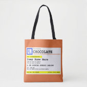 Tote Bag Chocolat d'ordonnance Humoriste personnalisé (Devant)
