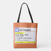 Tote Bag Chocolat d'ordonnance Humoriste personnalisé (Dos)