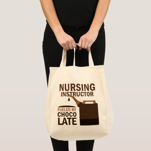 Tote Bag Chocolat (drôle) d'instructeur de soins (Devant (produit))