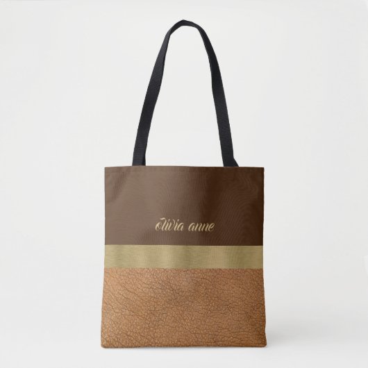 Tote Bag Chocolat et or (Devant)