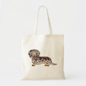 Tote Bag Chocolat Et Tan Dapper Longs Cheveux Dachshund Chi (Devant)