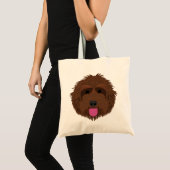 Tote Bag Chocolat Labradoodle (Devant (produit))