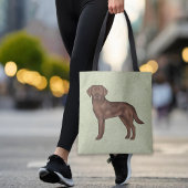 Tote Bag Chocolat Labrador Retriever Brown Lab Dog Green