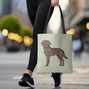Tote Bag Chocolat Labrador Retriever Brown Lab Dog Green