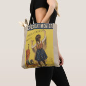 Tote Bag Chocolat Menier Petite fille Mur écriture (De près)