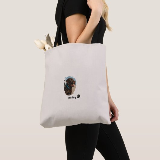 Tote Bag Chocolat mignon Labrador Chien - Bailey | Cadeau p (De près)