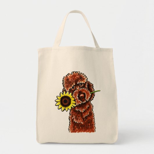 Tote Bag Chocolat solaire Labradoodle Off-Leash Art™ (Devant)