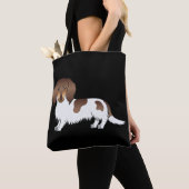 Tote Bag Chocolat & Tan Piebald Cheveux longs Dachshund Chi (De près)