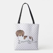 Tote Bag Chocolat & Tan Piebald Cheveux longs Dachshund & P (Dos)