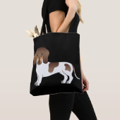 Tote Bag Chocolat & Tan Pied Cheveux Courte Dachshund - Noi (De près)