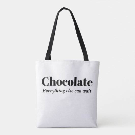 Tote Bag Chocolat Tout Le Reste Peut Attendre (Dos)