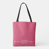 Tote Bag CHOISI JAMAIS FORSAKEN Inspirational Christian PIN (Dos)