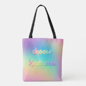 Tote Bag "Choisissez la gentillesse." Pastel Rainbow Gradie (Dos)